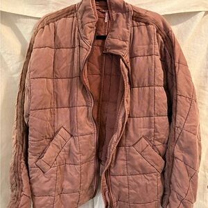 Free People Quilted Puffer Jacket in Rust